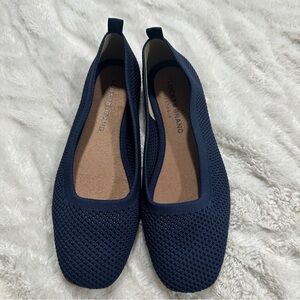 Lucky Brand Size 6.5M Daneric Navy Blue Washable Knit Ballet Flats Neutral Comfy